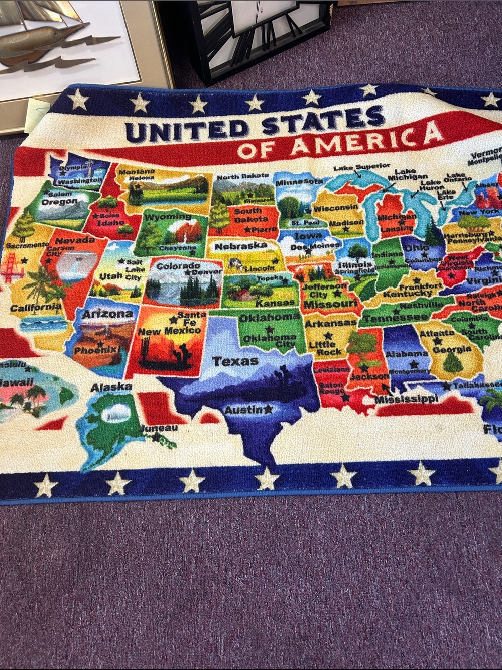 Unites states. Large. Rug - Picture 3 of 3